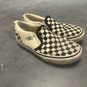 Vans Kids Black and White Checkerboard Slip-Ons